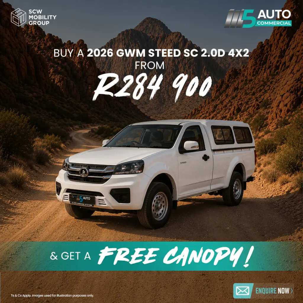2026 GWM Steed + Free Canopy from R284 900*